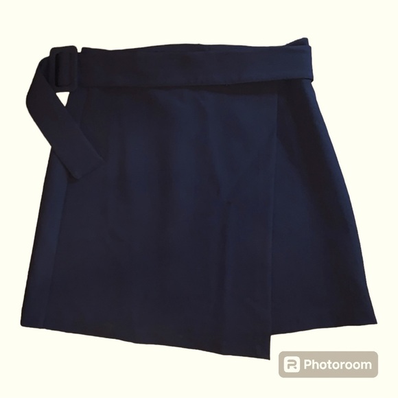 NWT Jason Wu Womens A Line Wrap Black Belted  Mini Skirt Size Small preppy Y2K - Picture 1 of 12